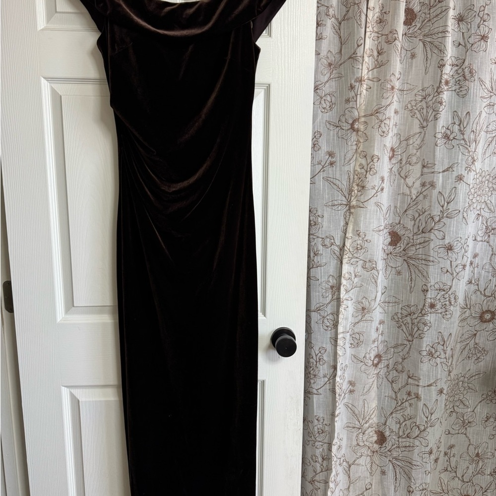 Xscape Strapless Black Velvet Dress